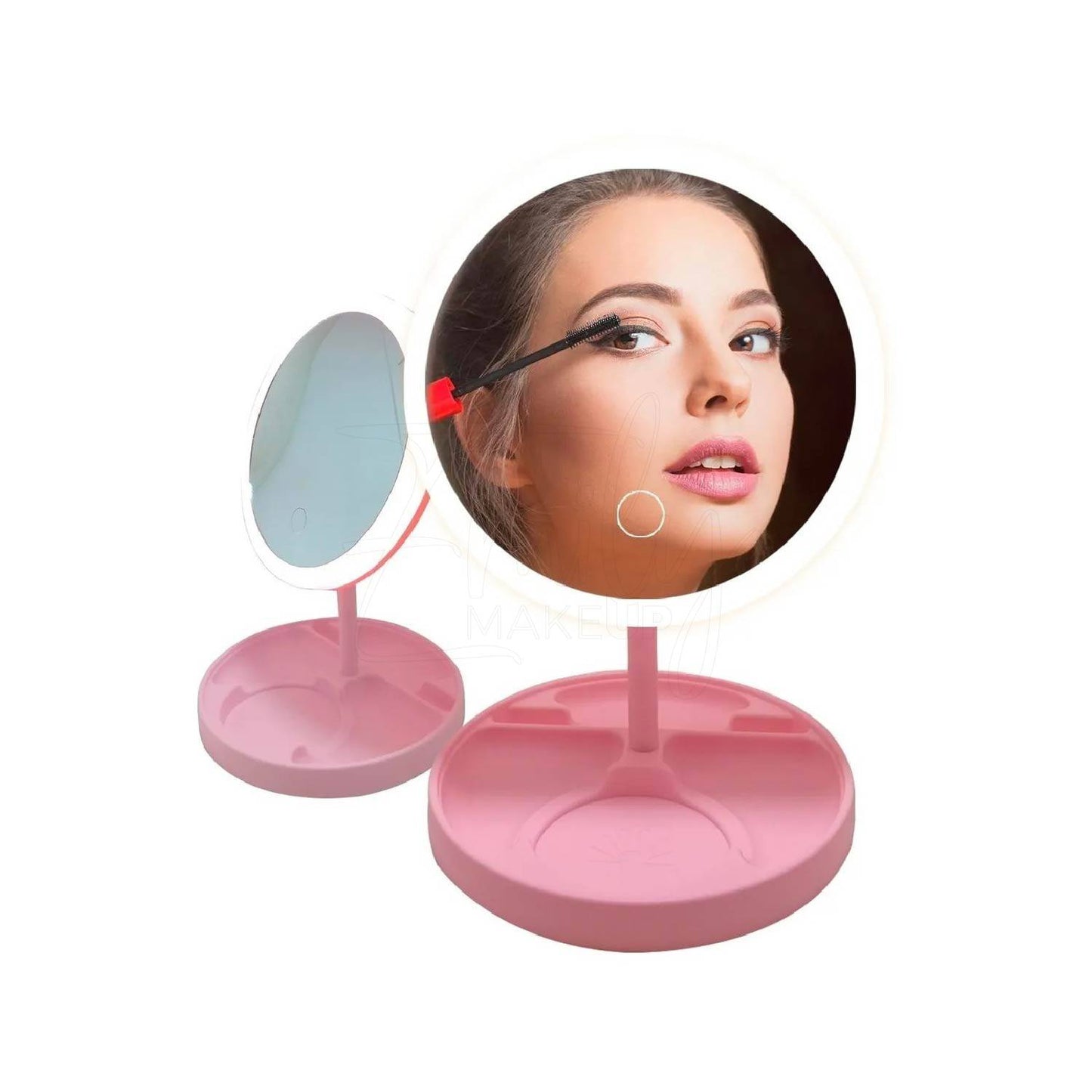 Miroir de maquillage de bureau avec lampe تنزوت