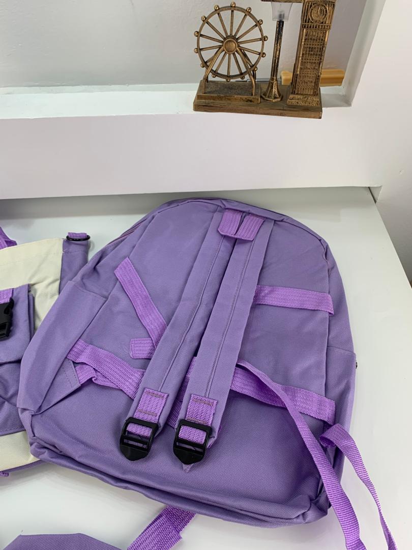 Ensemble de sacs d’école Kawai pour adolescents 4Pcs HAOLIDA V2 Mauve – محفظة 4 قطع كاواي بنفسجي تنزوت