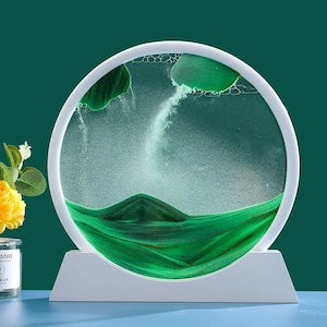 Sablier 3D en Verre rond 12 pouces pour la décoration de la maison تنزوت