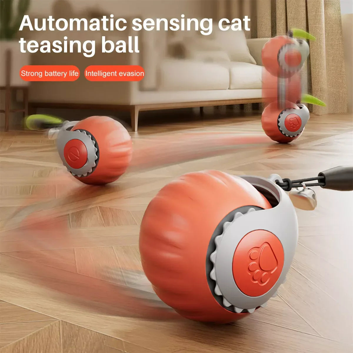 Jouets interactifs pour chat boule roulante électrique – لعبة القطط الكرة المتدحرجة الكهربائية - تنزوت