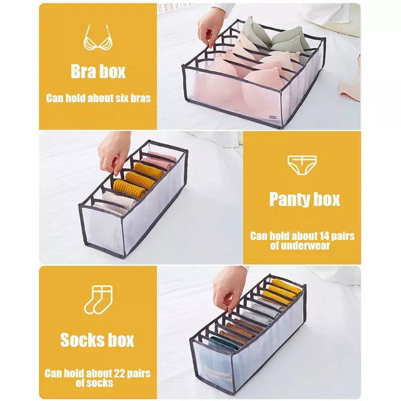 Organisateur de Sous-Vêtement Transparent 3PCS dans Tiroirs تنزوت