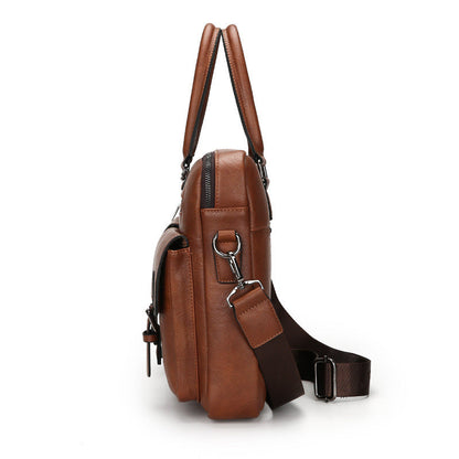 Cartable Homme en Simili Cuir Design Élégant Jeep Marron Foncé – حقيبة جلدية لون بني داكن تنزوت