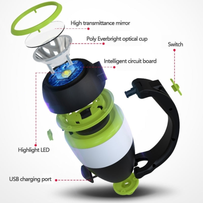 Lampe de poche 3 en 1 , bureau et camping 180 réglable , 3 modes, rechargeable avec fonction batterie externe تنزوت
