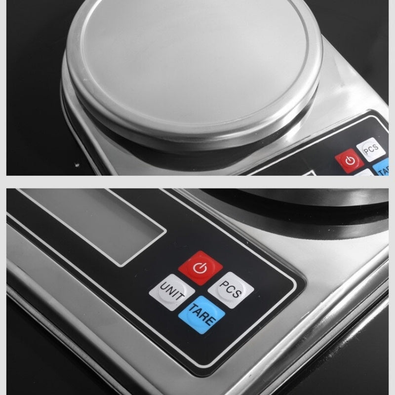 Balance de cuisine haute précision numérique avec bol en acier inoxydable, 5 kg / 1 g avec écran LCD تنزوت