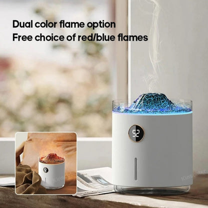 Diffuseur d'arôme de flamme à affichage numérique, brumisateur froid à ultrasons a 2 modes, 350ml, 1200mAh - تنزوت
