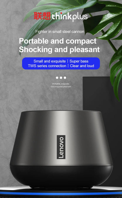 Lenovo K3 Pro -Mini haut-parleur sans fil BT 5.0, portable, son stéréo HiFi, caisson de basses avec microphone, lecteur de musique, extérieur, - تنزوت