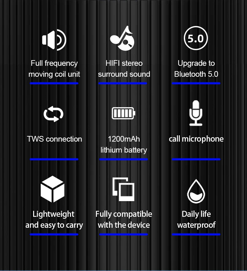 Lenovo K3 Pro -Mini haut-parleur sans fil BT 5.0, portable, son stéréo HiFi, caisson de basses avec microphone, lecteur de musique, extérieur, - تنزوت