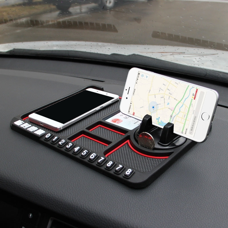 Support de téléphone antidérapant 4en1 Multifonctionnel en Silicone pour Tableau de Bord de Voiture - حامل هاتف لوحة سيارة من السيليكون متعدد الوظائف - تنزوت