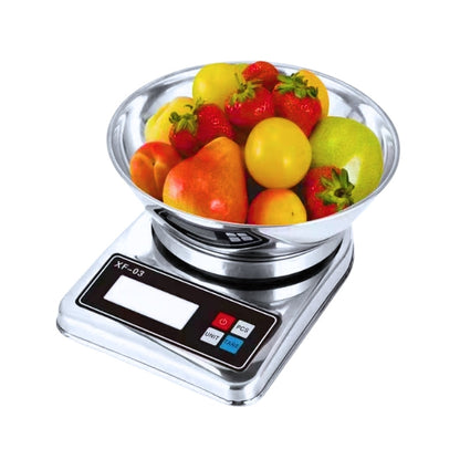 Balance de cuisine haute précision numérique avec bol en acier inoxydable, 5 kg / 1 g avec écran LCD تنزوت