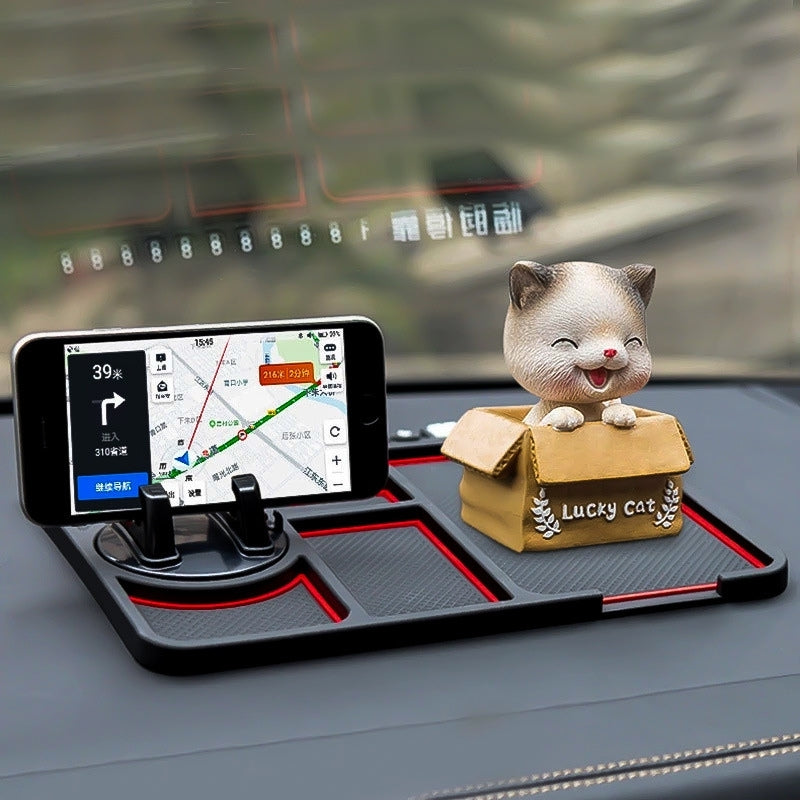 Support de téléphone antidérapant 4en1 Multifonctionnel en Silicone pour Tableau de Bord de Voiture - حامل هاتف لوحة سيارة من السيليكون متعدد الوظائف - تنزوت