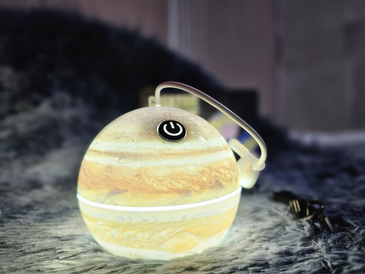 Lampe Led Suspendue En Forme De Boule Décorative, Rechargeable Par Usb, Pour Camping Intérieur Et Extérieur, En Forme De Lune Ou De Terre, 1 Pièce تنزوت