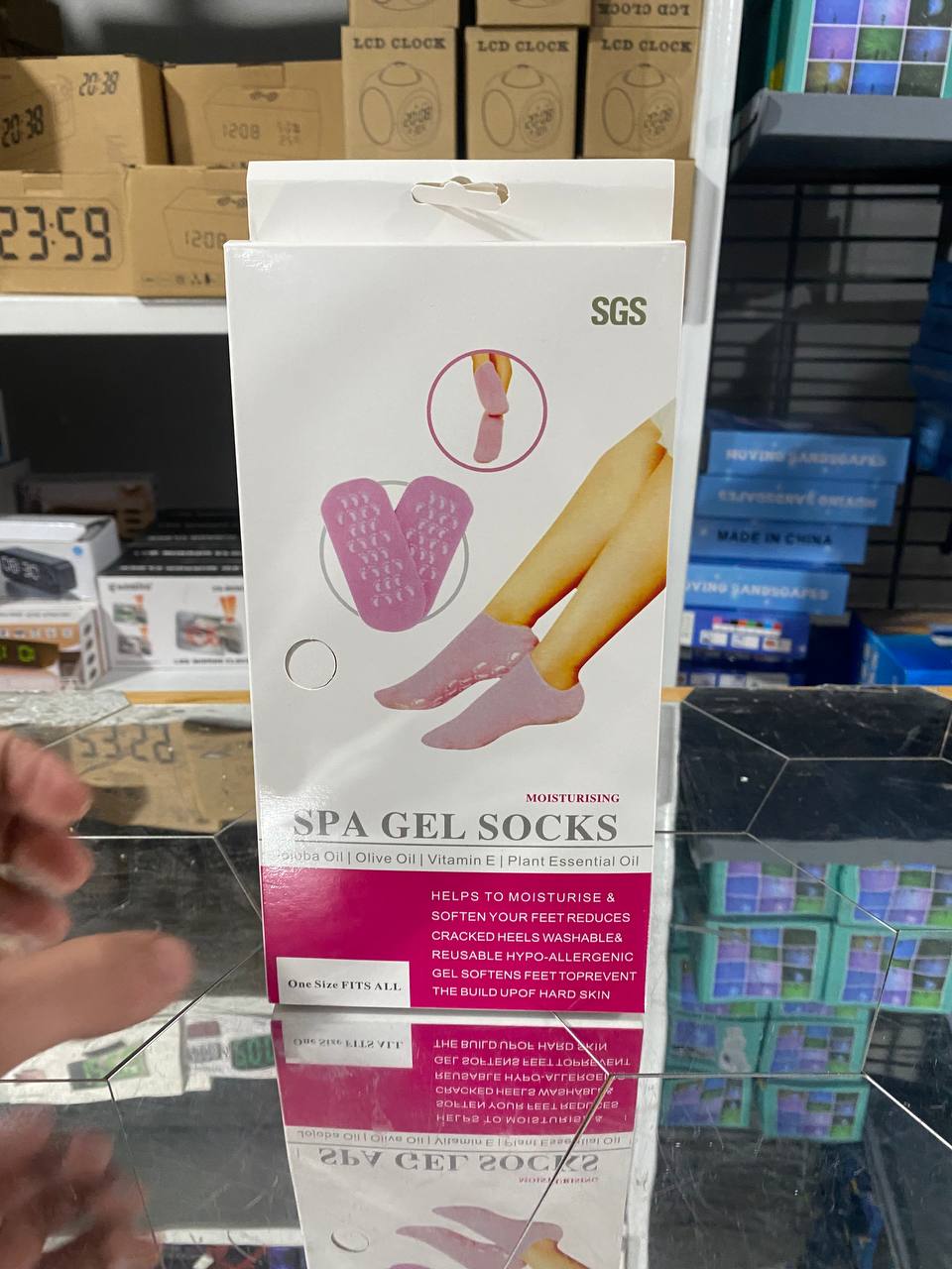 Chaussettes en Gel de Silicone réutilisables, masque pour les pieds, hydratant, blanchissant, exfoliant - جوارب من جل السيليكون لترطيب و تبييض و تقشيير القدم تنزوت