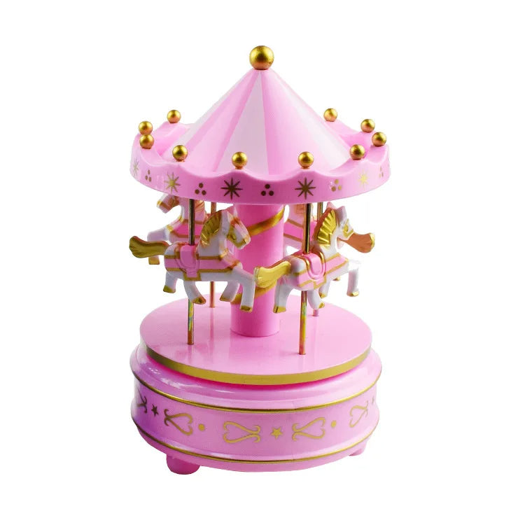 Carrousel Music Box Rotatif à 4 Chevaux Classique Melody تنزوت