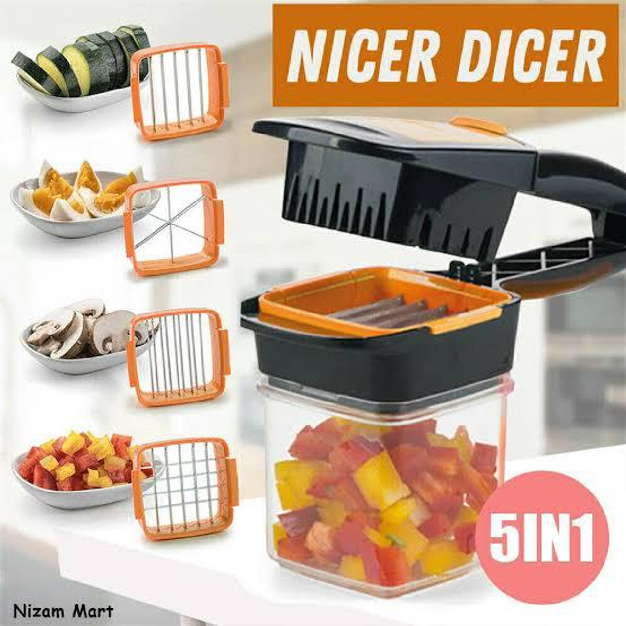 Home Chef Nicer Dicer Multi-Cutter 5en1 Pour Fruits Et Légumes تنزوت