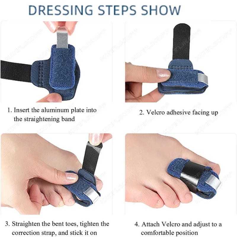 Redresseur d'orteils, correcteur d'attelle, enveloppe d'orteils courbés et tordus pour aligner تنزوت
