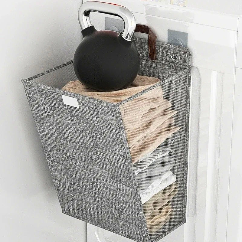 Panier à linge mural pliable pour vêtements sales, rangement pour linge, grande capacité تنزوت