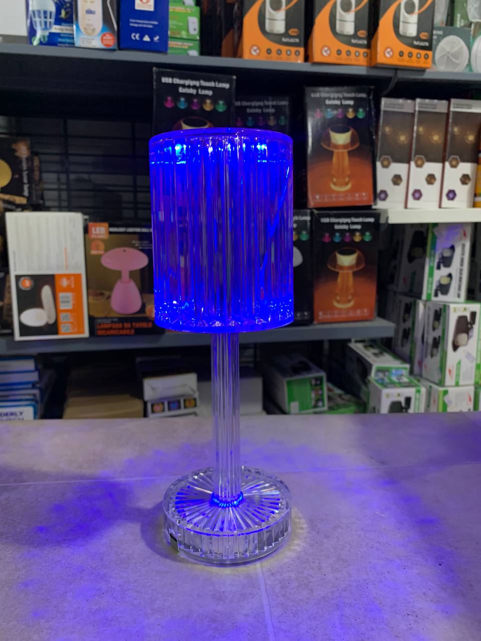 Veilleuse en cristal avec télécommande tactile USB تنزوت