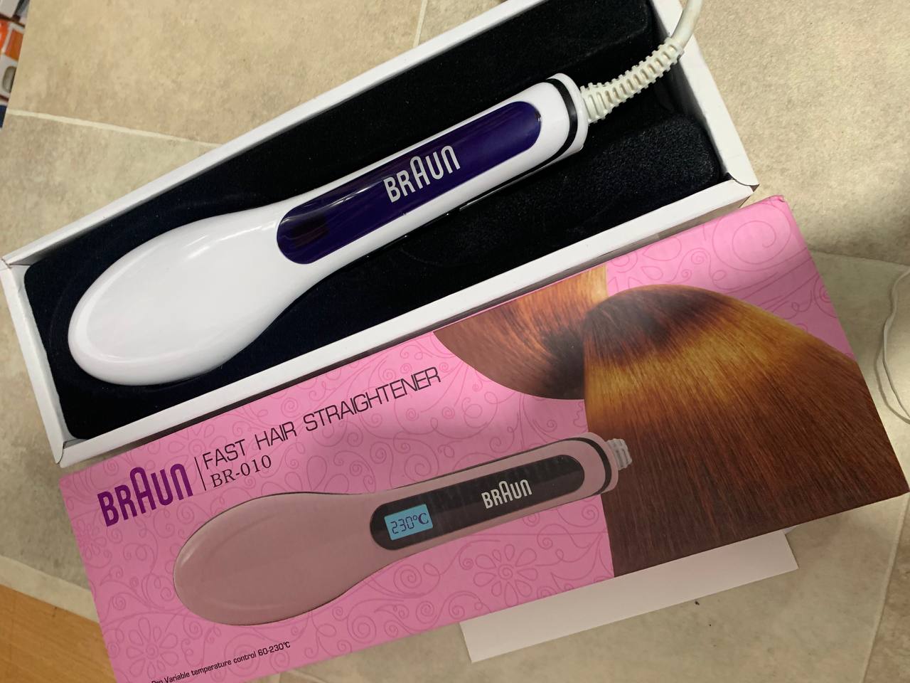 Braun Brosse à cheveux en céramique avec écran LCD chauffage numérique