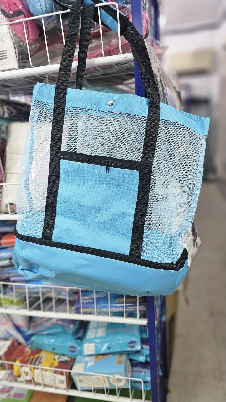 Sac de pique-nique en maille, compartiment Isotherme avec fermeture éclair تنزوت
