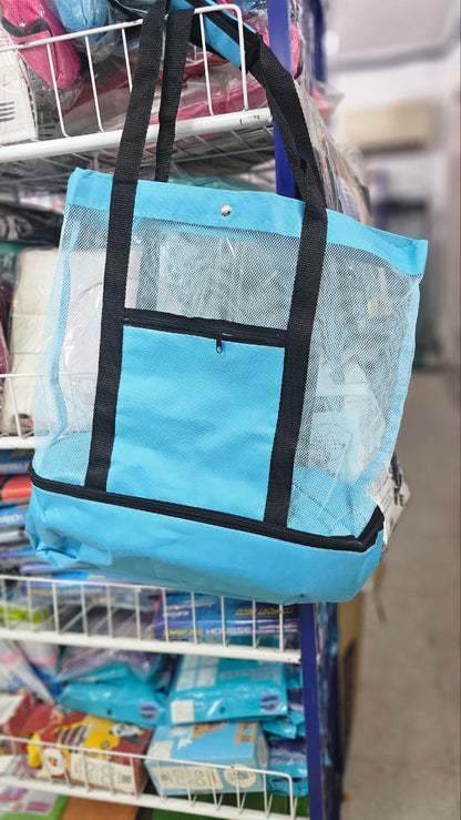 Sac de pique-nique en maille, compartiment Isotherme avec fermeture éclair تنزوت