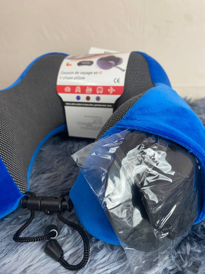 Kit de voyage 3in1 Oreiller en mousse à mémoire de forme en forme de U avec Bouchon d’oreille et Bandeau Yeux تنزوت