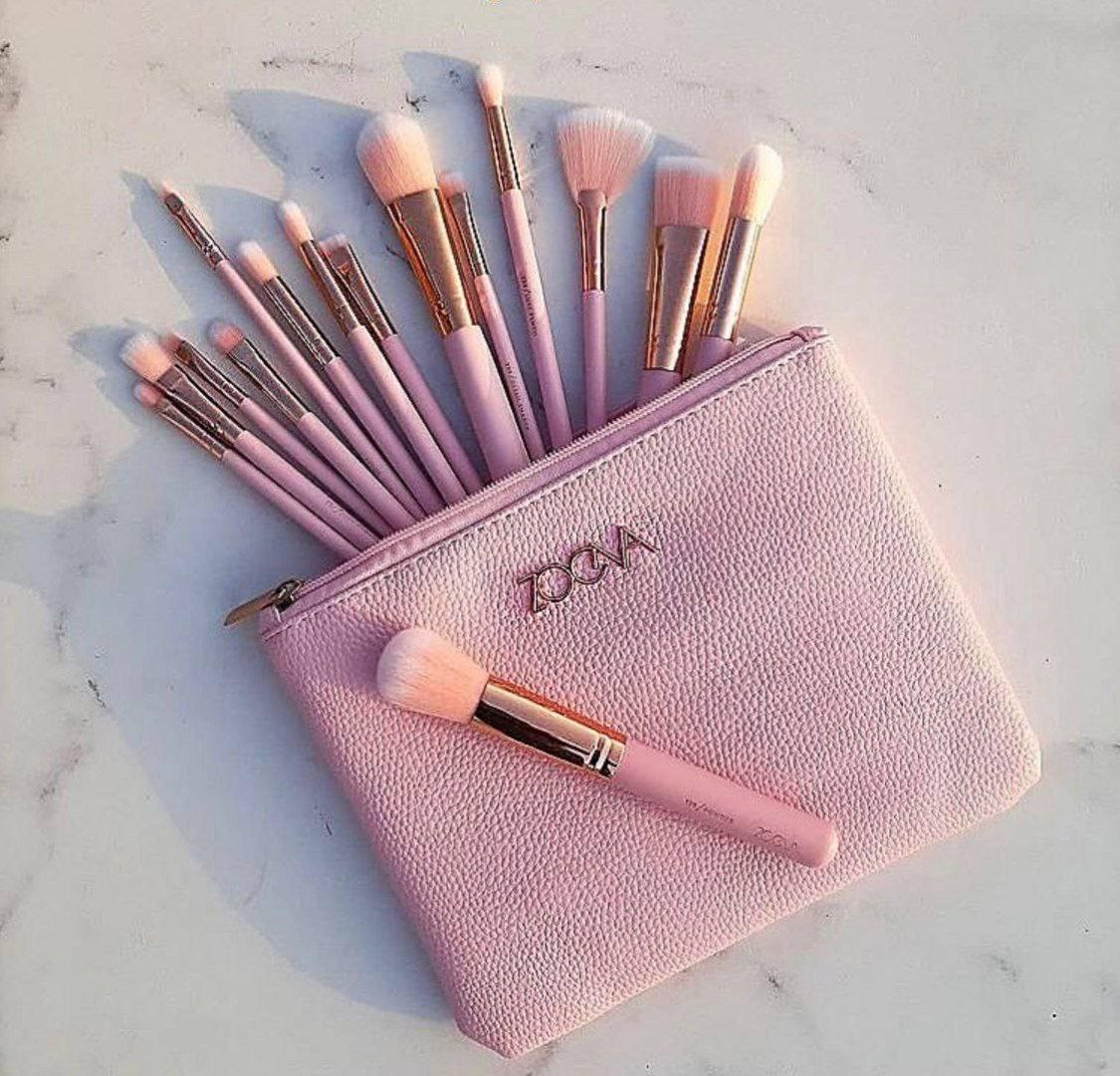 Lot de 15 Pinceaux zoeva professionnels avec trousse تنزوت