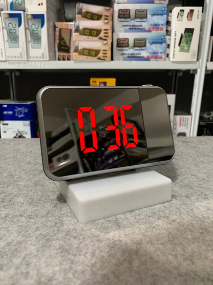 Réveil numérique intelligent avec projecteur 180° TempéRature USB , Snooze DS-8590L - تنزوت