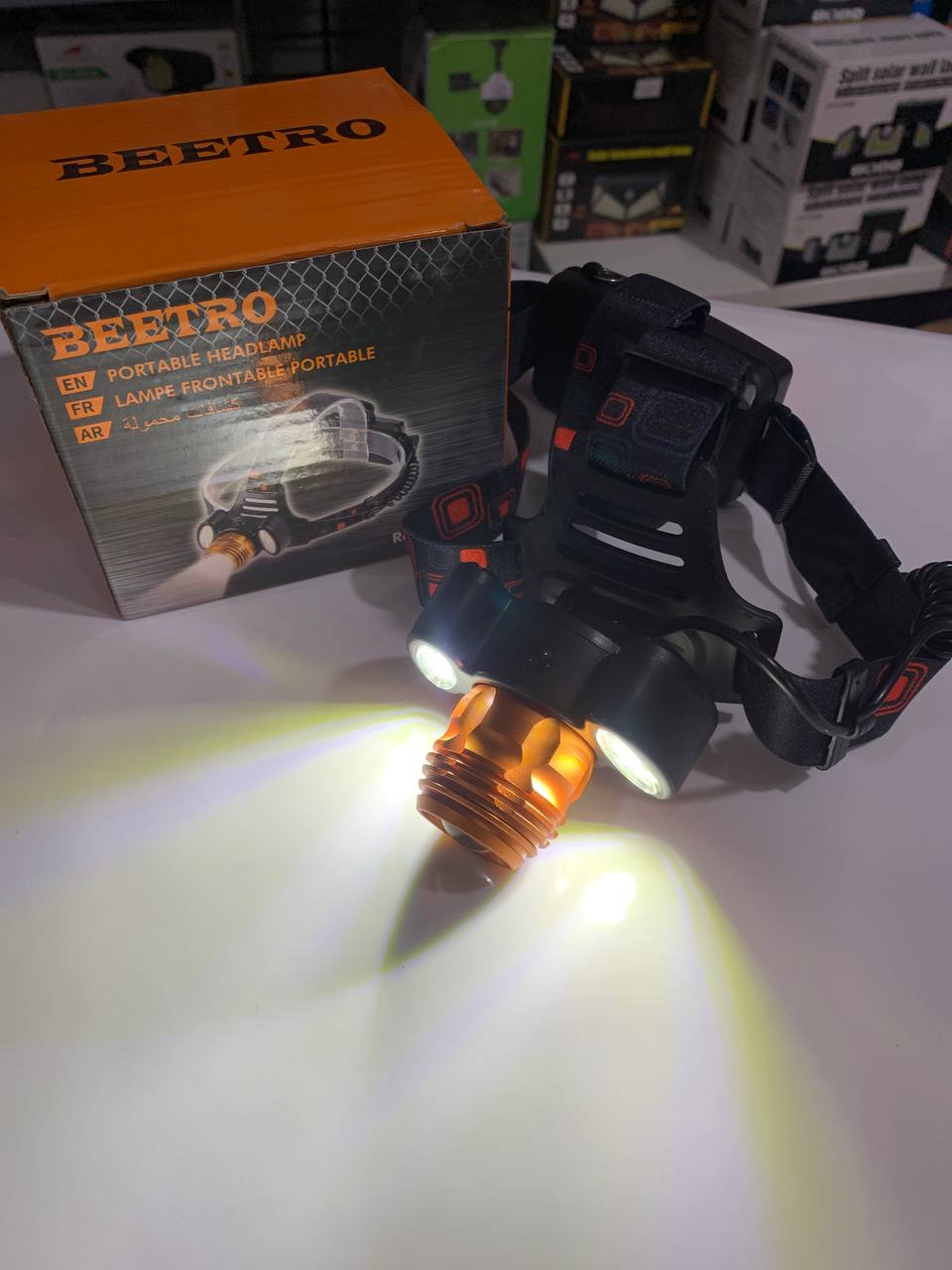 Lampe Frontale Lumineuse Sans Fil Avec 4 Modes D’eclairages Et Avec Zoom BEETRO LA-294 تنزوت