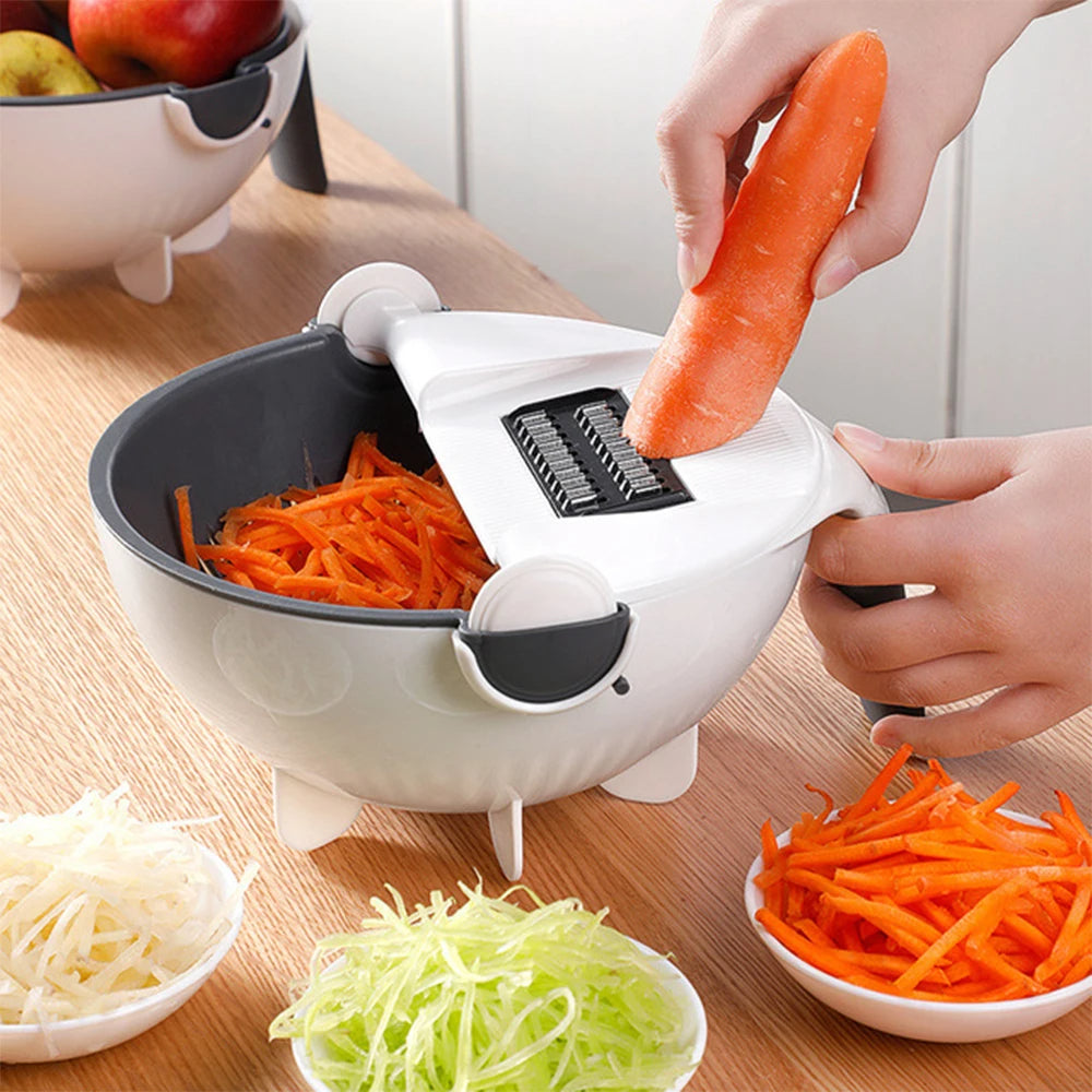 Pot Coupe-Légumes 9in1 Multifonction Avec Panier De Vidange + Éplucheur V2 تنزوت