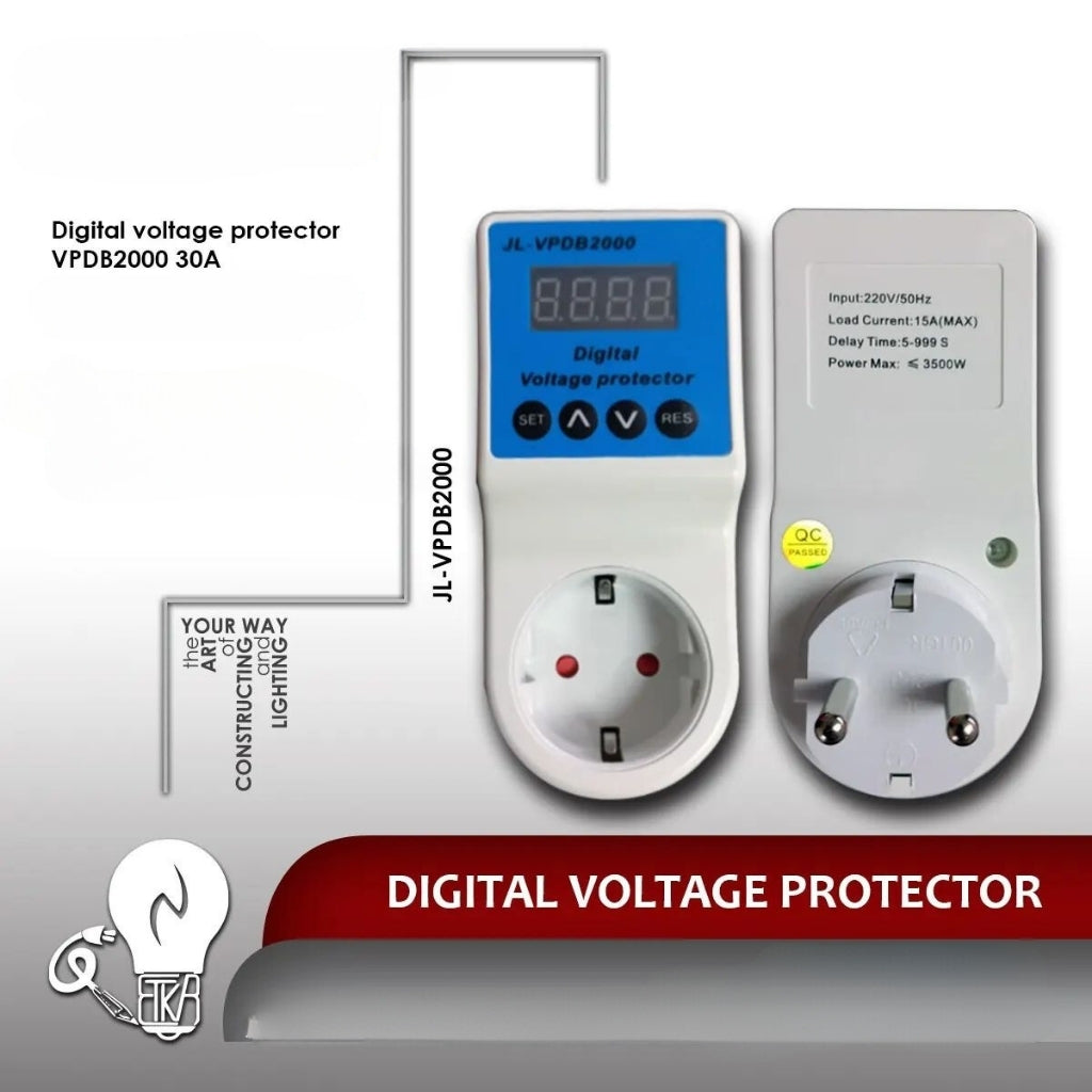 Prise Stabilisateur contre les basses et hautes tensions dans le réseau électrique 30 A - JL-VPDB2000 - تنزوت