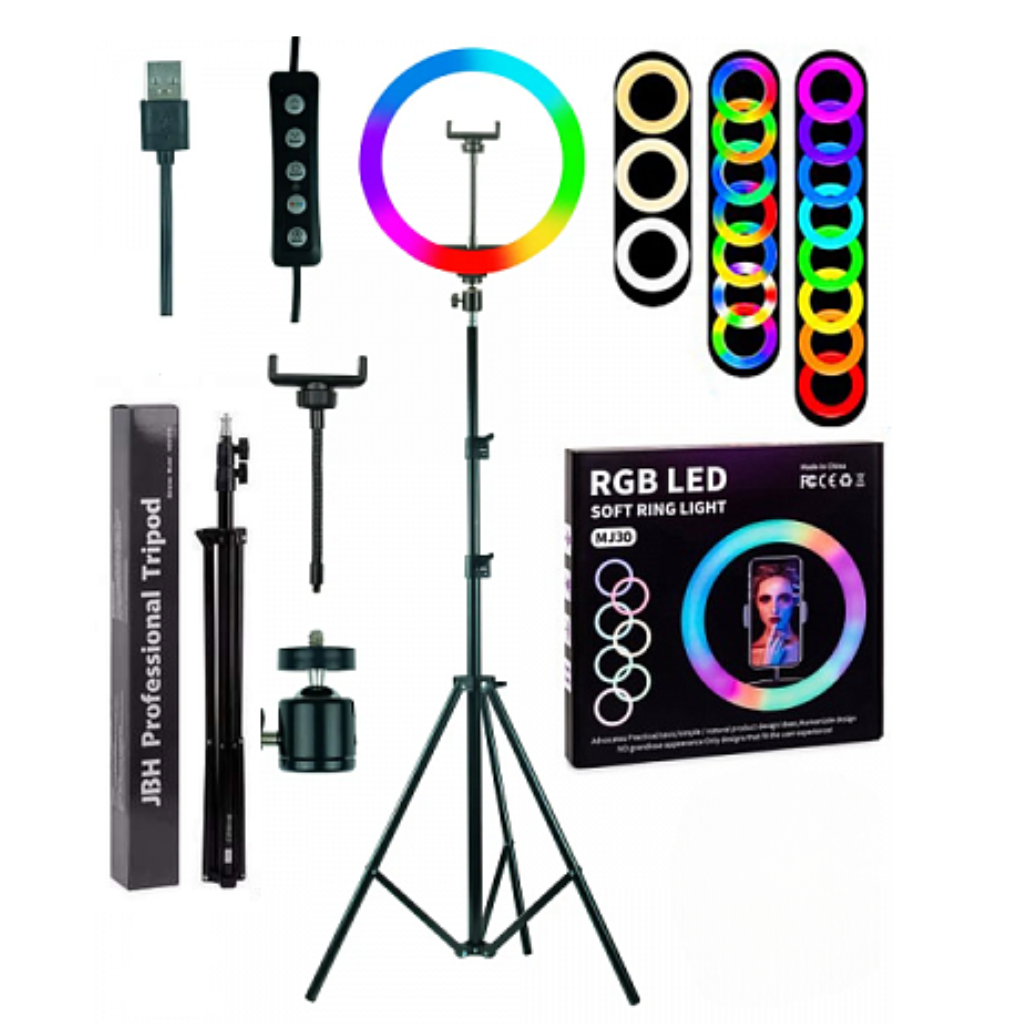 MJ-36 RGB LED Soft Ring Light With Stand-Selfie Light تنزوت