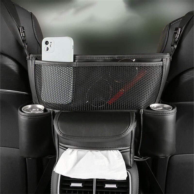 Sac de rangement central en cuir pour siège avant de voiture - تنزوت