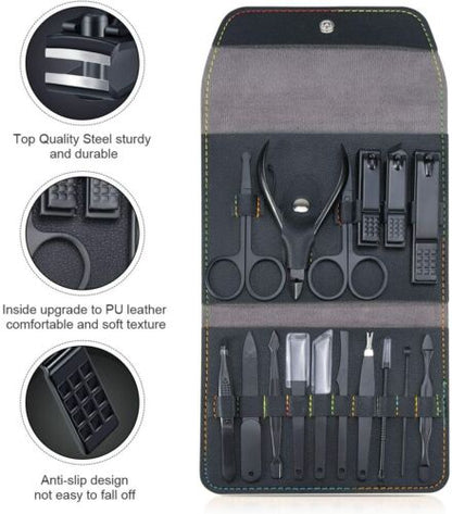 Ensembles 16 pcs de coupe-ongles professionnels en acier inoxydable تنزوت