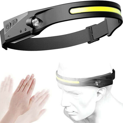 Lampe frontale 6000LM COB à Induction Rechargeable 5 Modes تنزوت