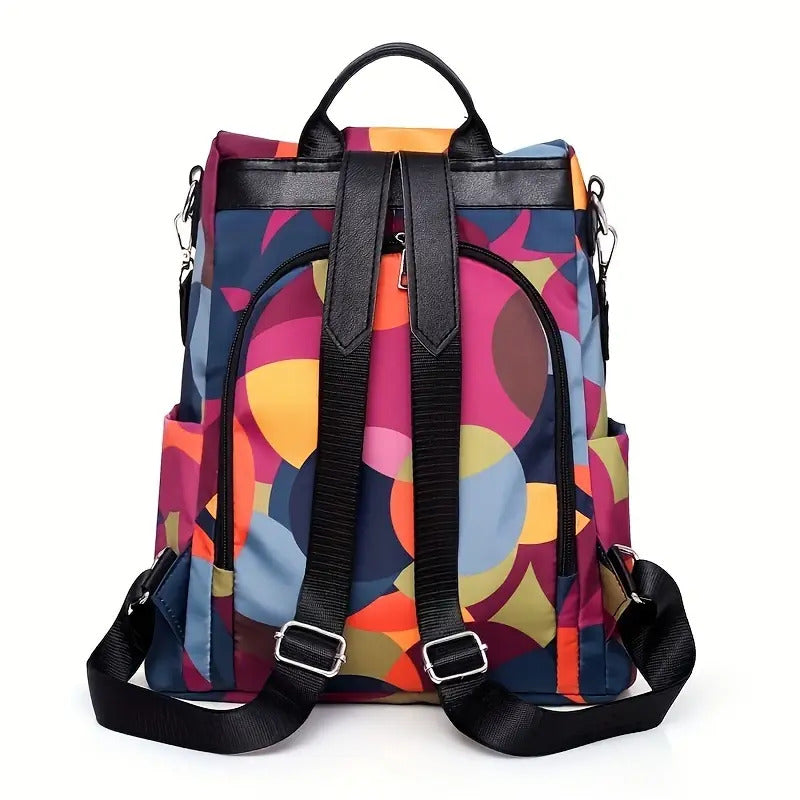 Sac à dos oxford Antivol étanche pour femmes – multicouleur – حقيبة ظهر أكسفورد مقاومة للماء ومضادة للسرقة للنساء تنزوت