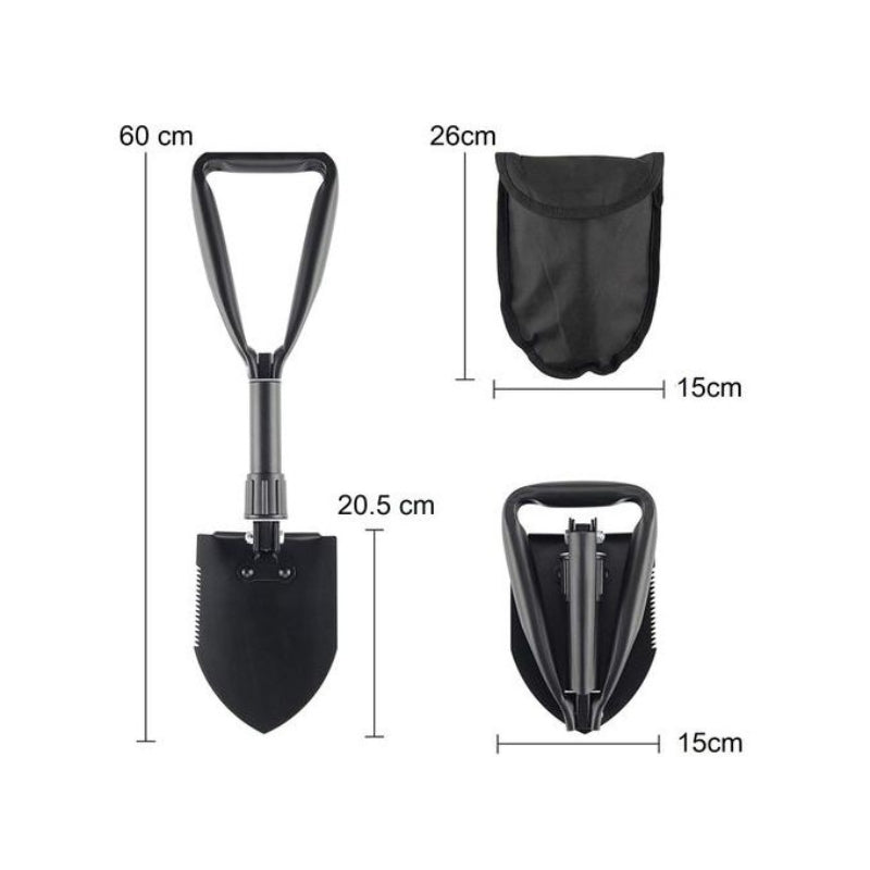 Pelle multifonction pliable avec sac de rangement ,outil de jardin , camping et urgences تنزوت