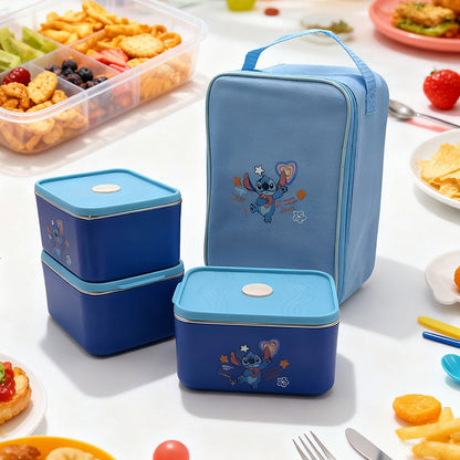 Lunch Box avec Sac Isotherme Design Cartoon 3 Compartiments Alimentaires – حافظة أطعام للأطفال 3 طبقات تنزوت