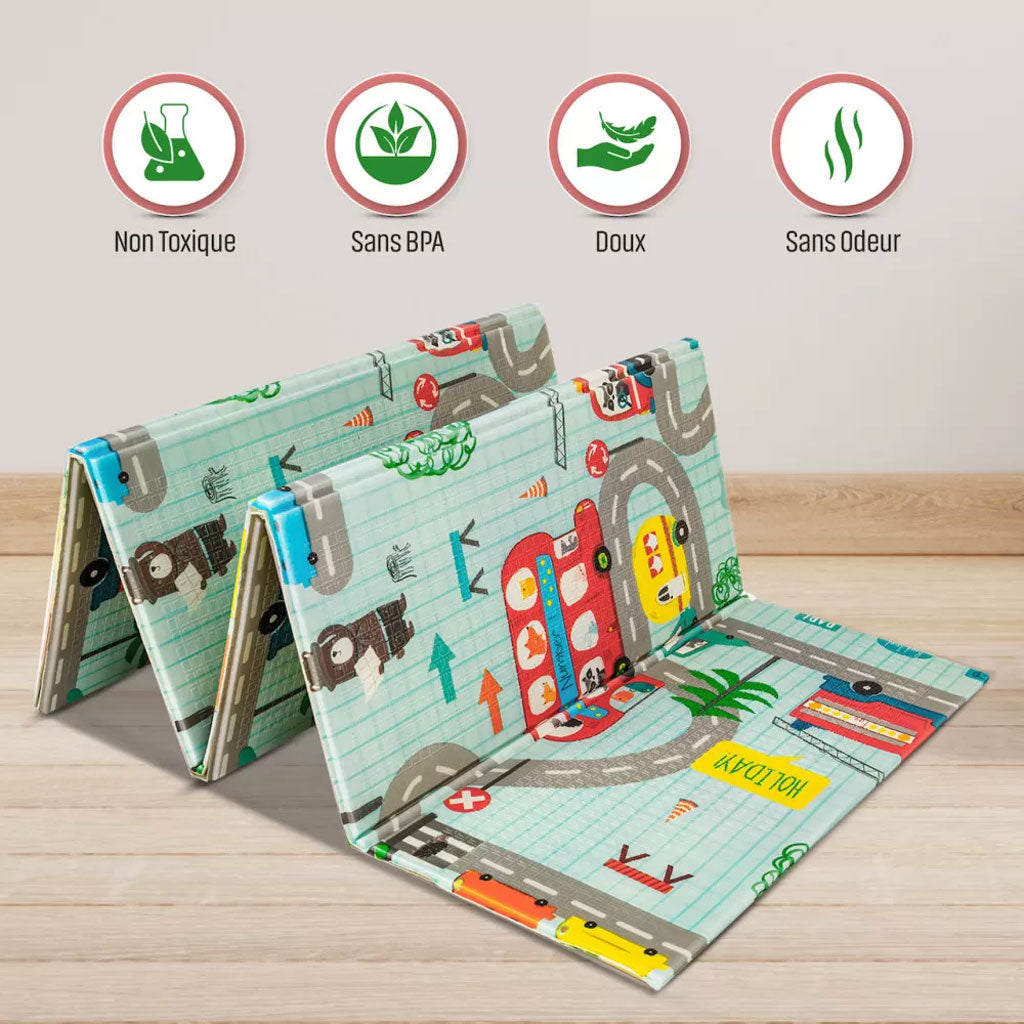 Tapis de jeu pour bébé pliable mousse XPE double face imperméable تنزوت