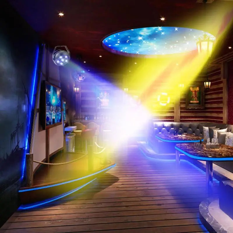 Projecteur jeux de lumiere RGB Laser rotatif 6en1 effets Stroboscope - تنزوت