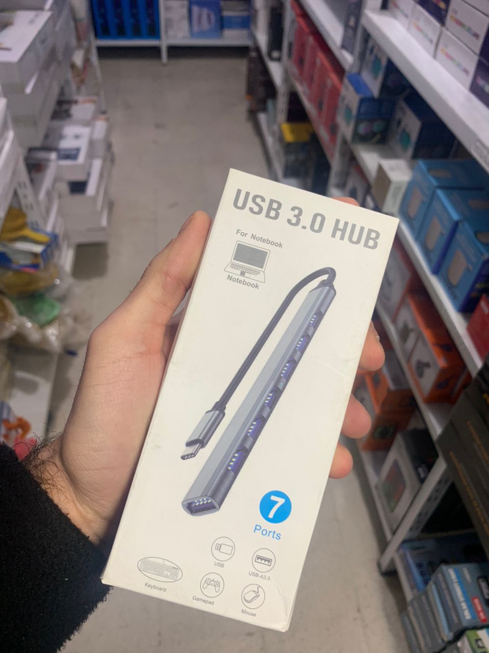 Hub Multiport USB en aluminium avec 7 Adaptateur USB-C 3.0 pour MacBook - Argent - تنزوت