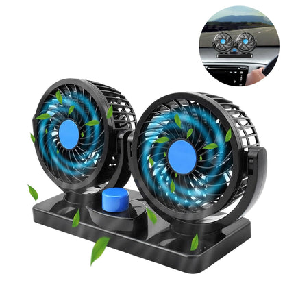 Double Ventilateur électrique pour voiture 2 vitesses rotatif à 360 degrés - تنزوت