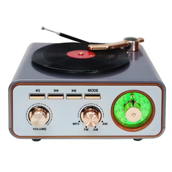 Haut Parleur et Radio tourne-disque vintage Bluetooth Sans Fil – مكبر صوت بلوتوث على شكل راديو تنزوت