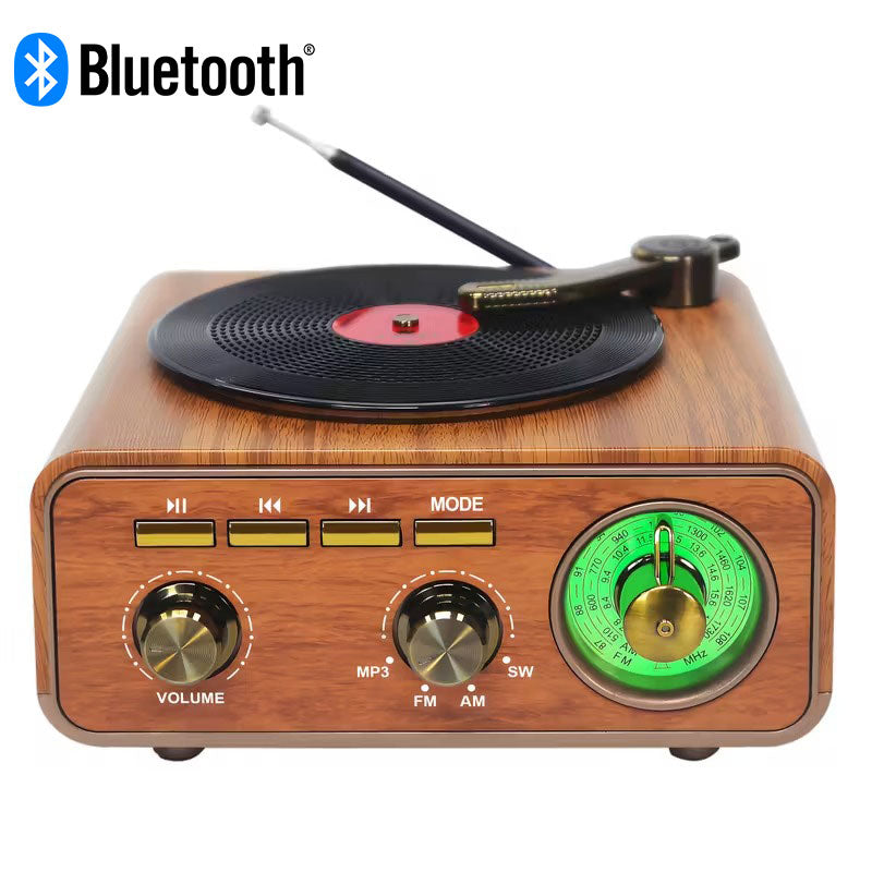 Haut Parleur et Radio tourne-disque vintage Bluetooth Sans Fil – مكبر صوت بلوتوث على شكل راديو تنزوت