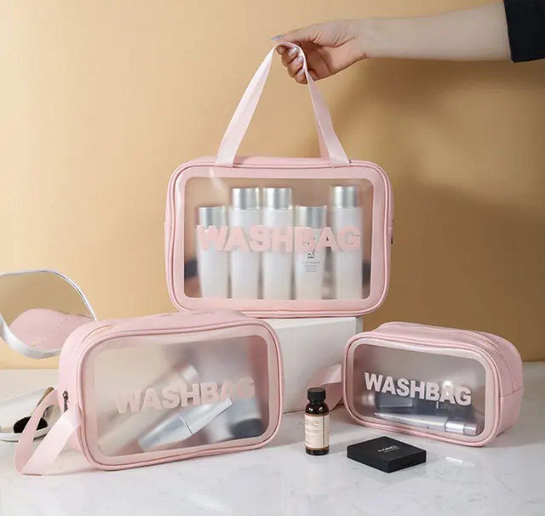 Pack 3 Pcs Sacs de toillete trousse à cosmétiques, trousse de maquillage, trousse de toilette étanche تنزوت