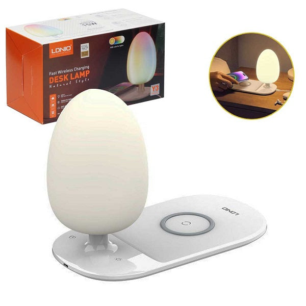 Veilleuse à luminosité réglable, chargeur de téléphone sans fil LDNIO Y3 - تنزوت