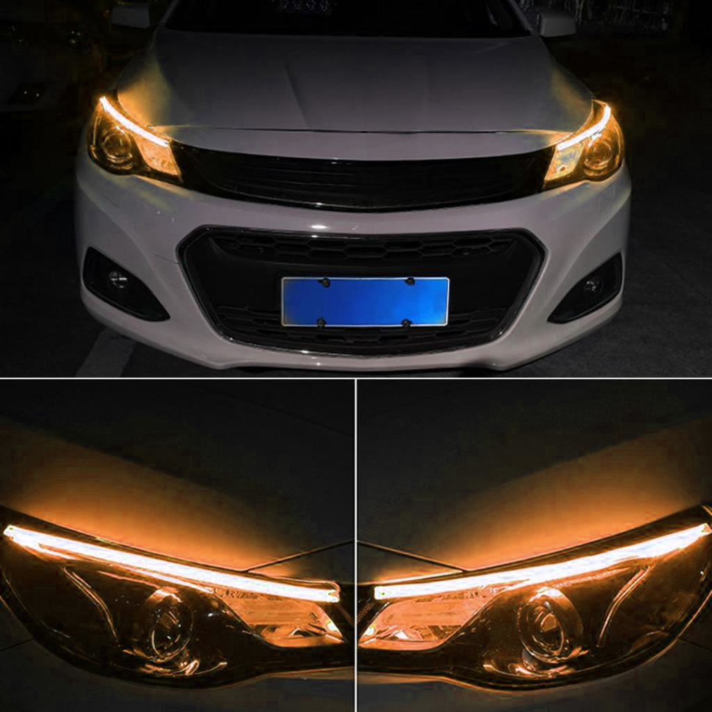 Feux de Jour LED Et Clignotant 2Pcs Pour Phares de Voiture 60cm - تنزوت